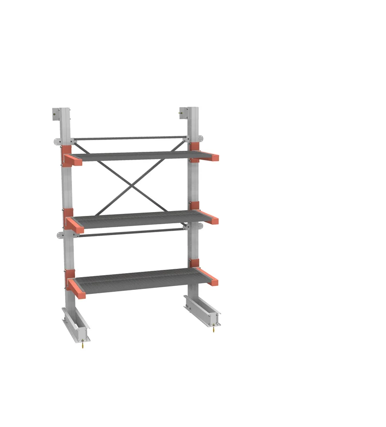 Стеллаж консольный СТ-062 односторонний (основной) 3 яруса с настилом