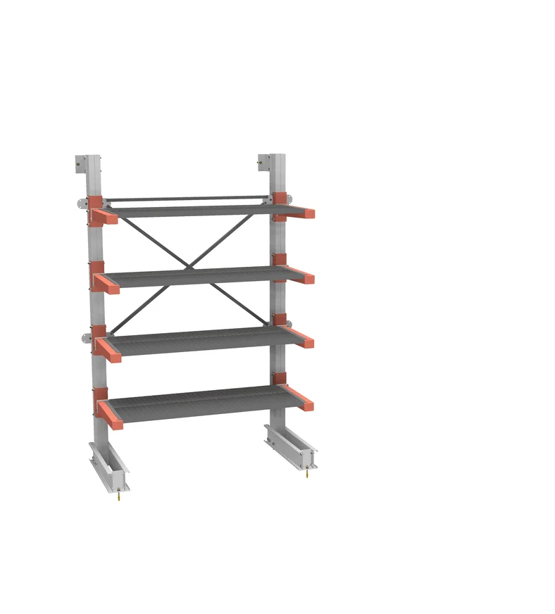 Стеллаж консольный СТ-062 односторонний (основной) 4 яруса с настилом