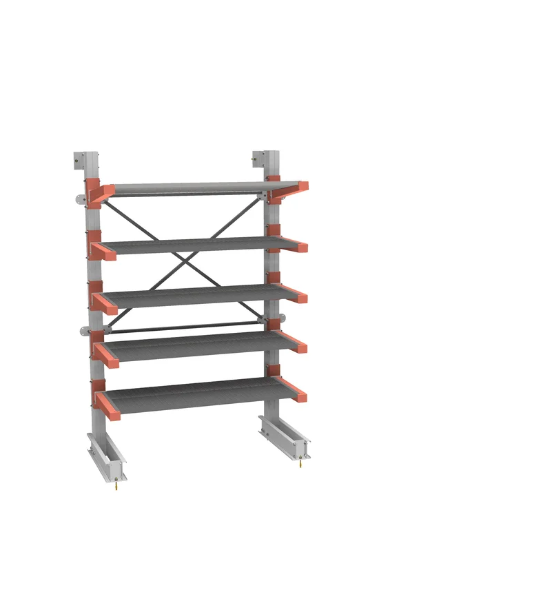 Стеллаж консольный СТ-062 односторонний (основной) 5 ярусов с настилом