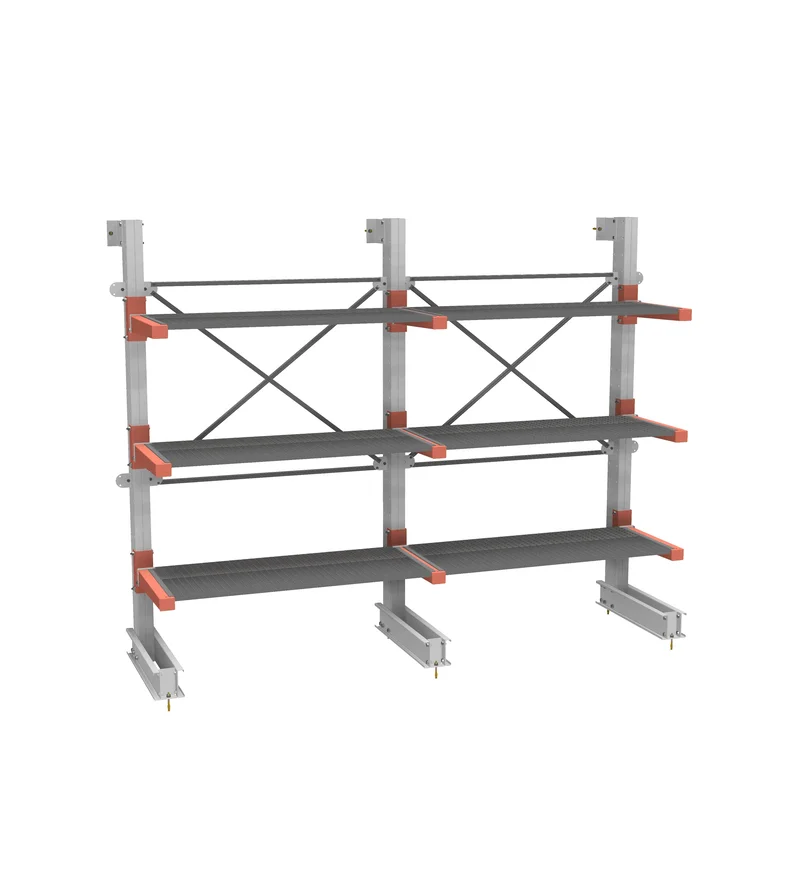Стеллаж консольный СТ-062 односторонний (дополнительный) 3 яруса с настилами