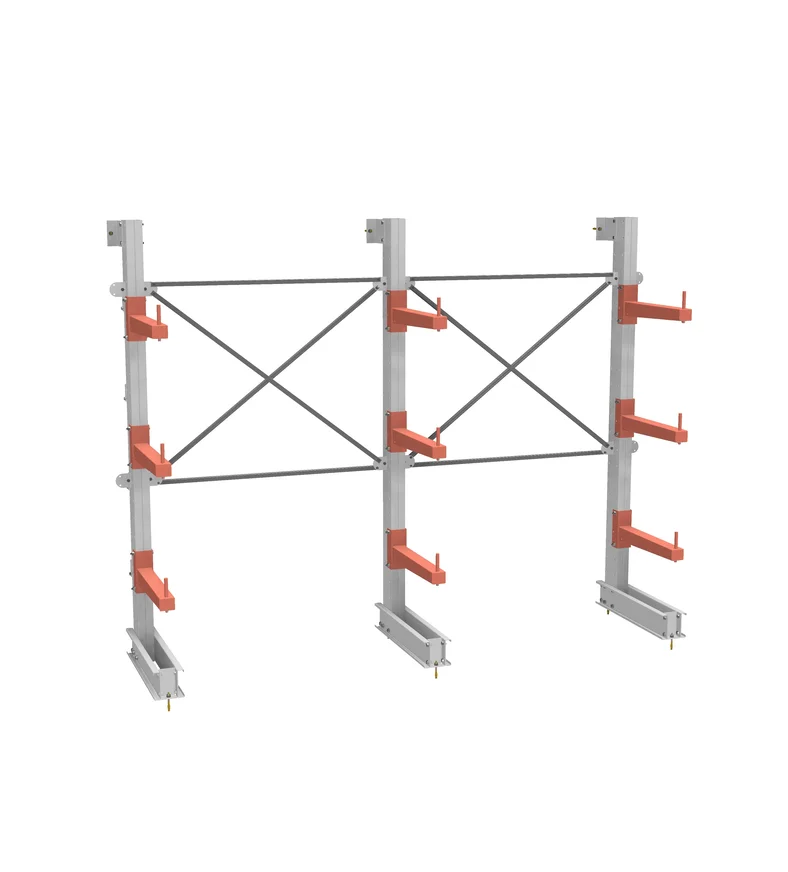 Стеллаж консольный СТ-062 односторонний (дополнительный) 3 яруса с ограничителями