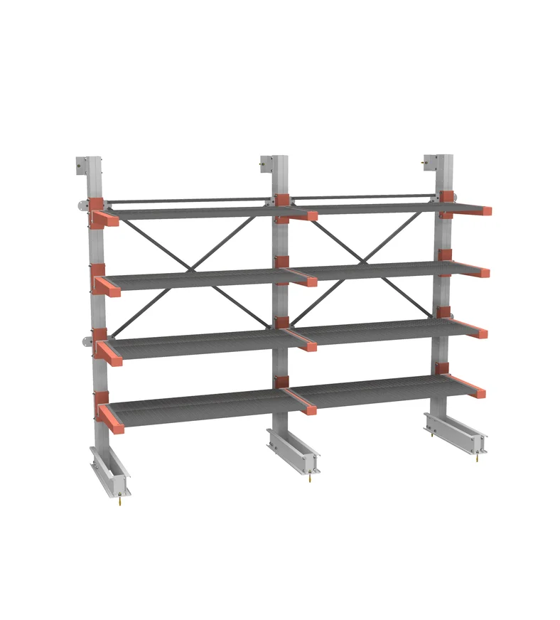 Стеллаж консольный СТ-062 односторонний (дополнительный) 4 яруса с настилами