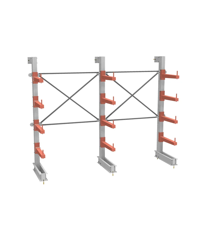 Стеллаж консольный СТ-062 односторонний (дополнительный) 4 яруса с ограничителями