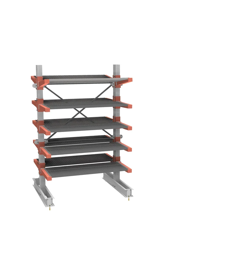 Стеллаж консольный СТ-062 двухсторонний (основной) 5 ярусов с настилами