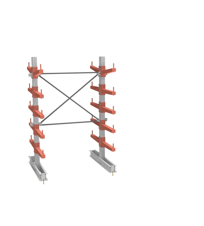 Стеллаж консольный СТ-062 двухсторонний (основной) 5 ярусов с ограничителями