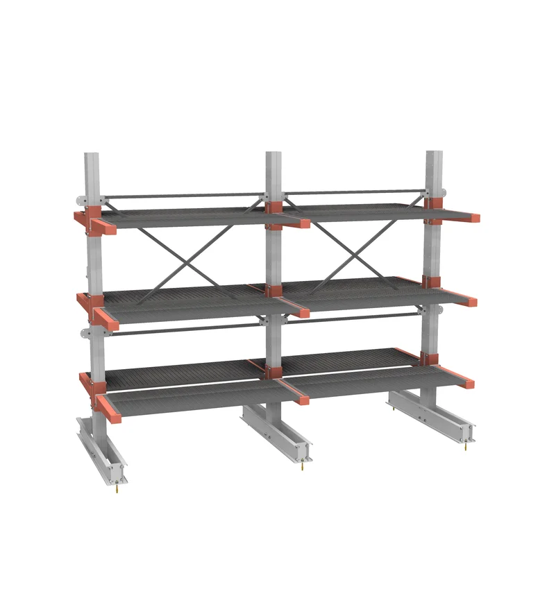 Стеллаж консольный СТ-062 двухсторонний (дополнительный) 3 яруса с настилами