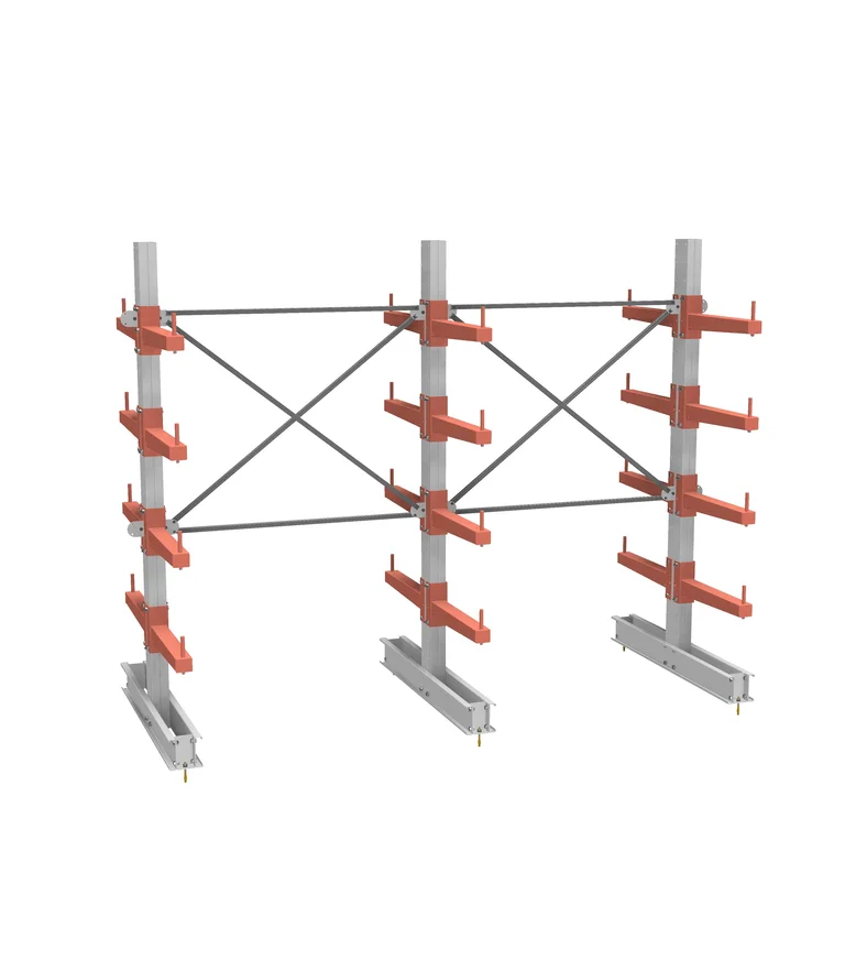 Стеллаж консольный СТ-062 двухсторонний (дополнительный) 4 яруса с ограничителями