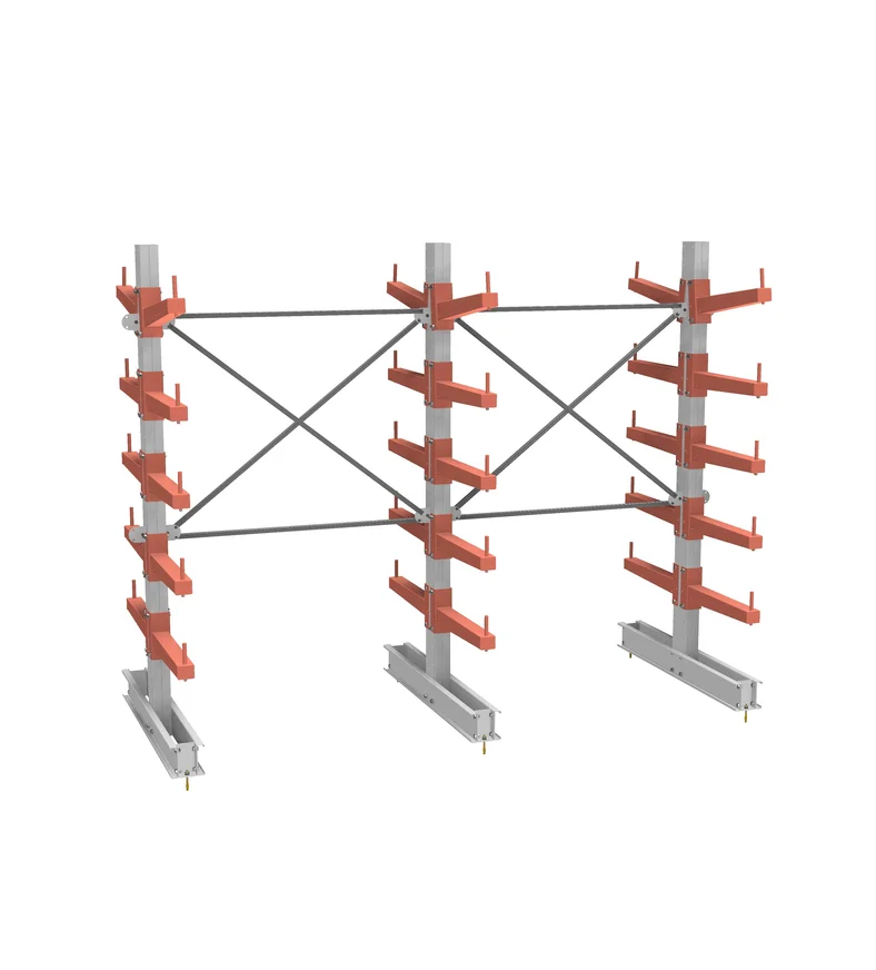 Стеллаж консольный СТ-062 двухсторонний (дополнительный) 5 ярусов с ограничителями