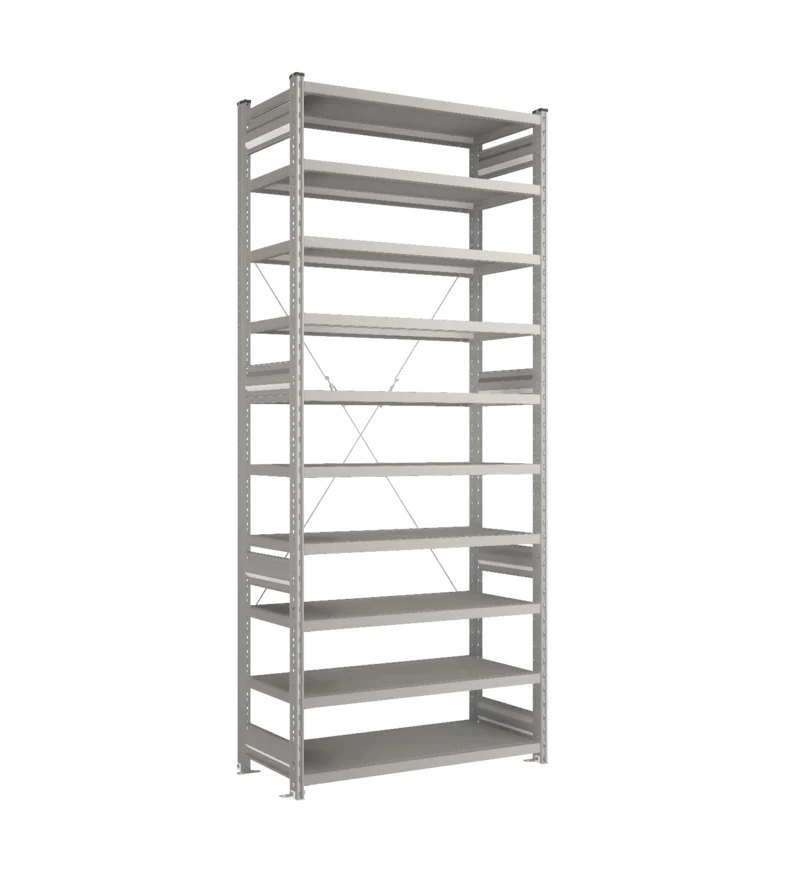 Стеллаж СТ-031-Цинк-2491-1000-500-10 полок-Без ребра жесткости