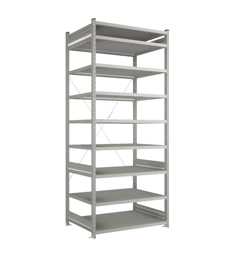 Стеллаж СТ-031-Цинк-2491-1000-800-9 полок-Без ребра жесткости