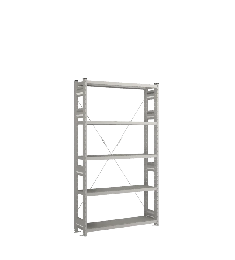 Стеллаж СТ-031-Цинк-1855-1000-300-5 полок-Без ребра жесткости