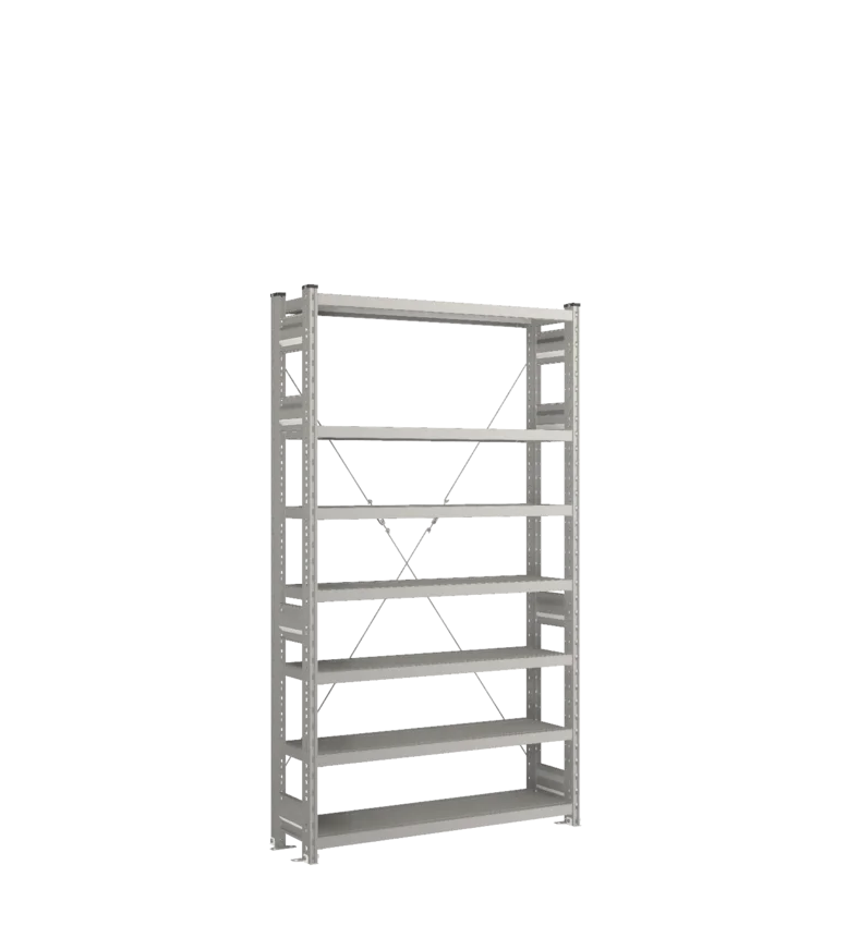 Стеллаж СТ-031-Цинк-1855-1000-300-7 полок-Без ребра жесткости