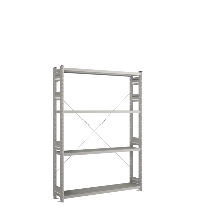 Стеллаж СТ-031-Цинк-1855-1300-300-4 полки-Без ребра жесткости