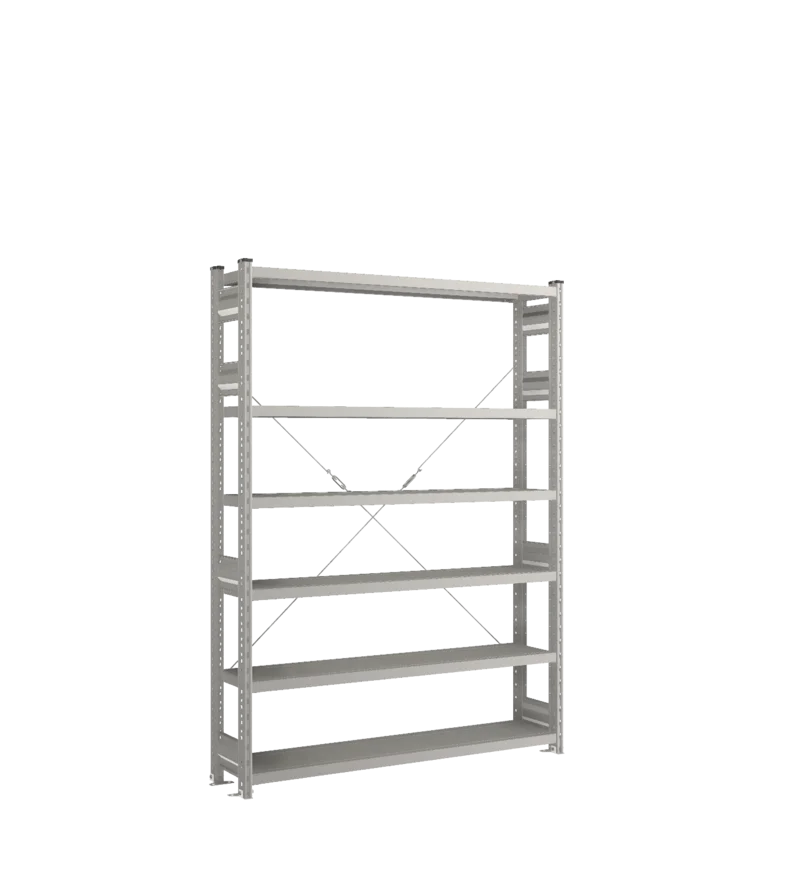 Стеллаж СТ-031-Цинк-1855-1300-300-6 полок-Без ребра жесткости