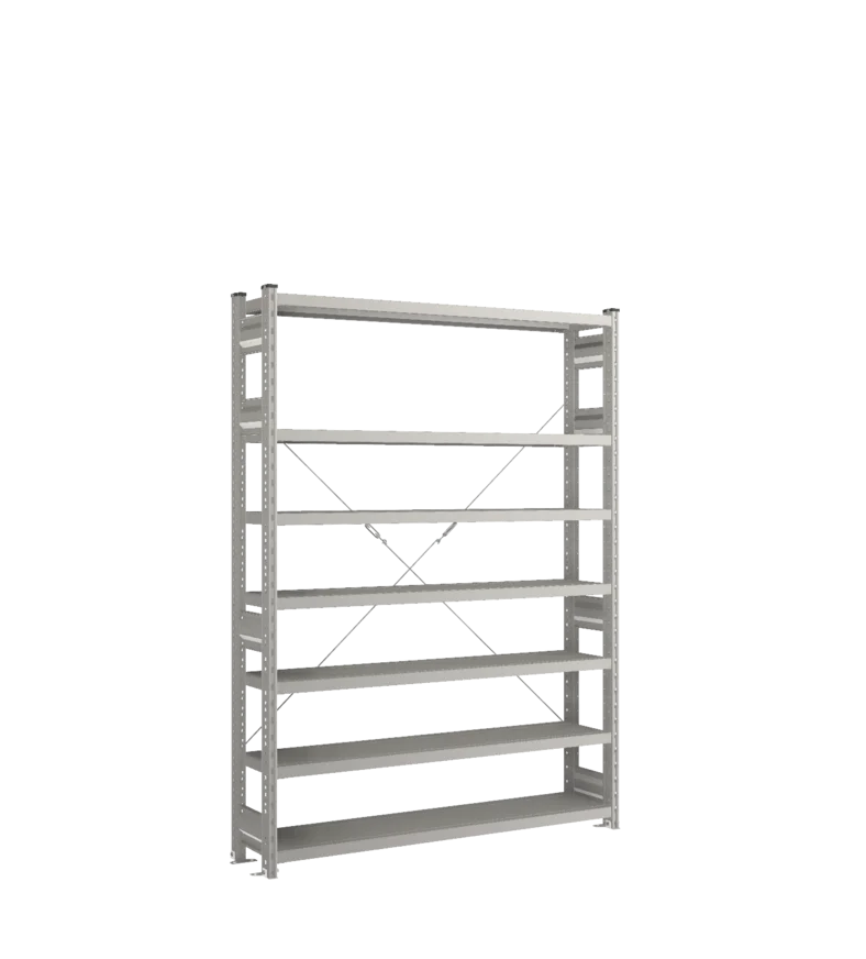 Стеллаж СТ-031-Цинк-1855-1300-300-7 полок-Без ребра жесткости