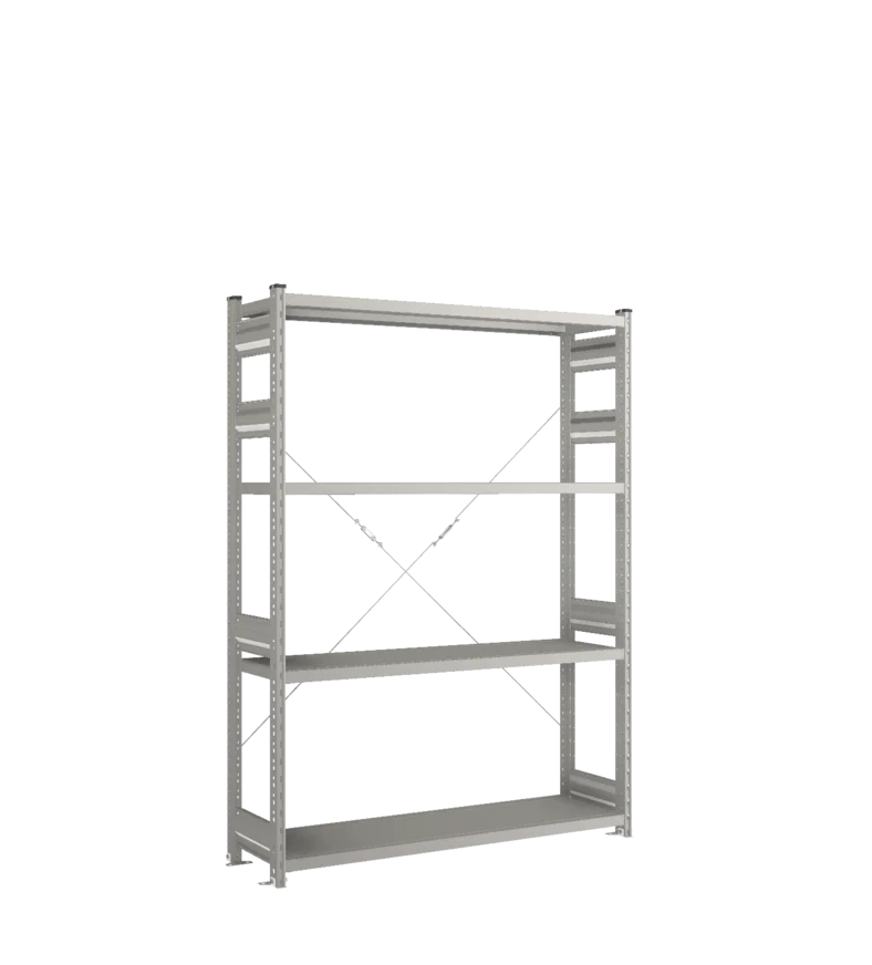 Стеллаж СТ-031-Цинк-1855-1300-400-4 полки-Без ребра жесткости