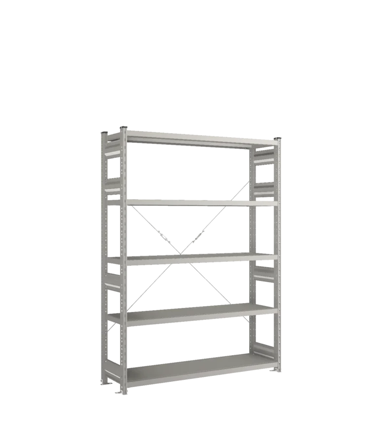 Стеллаж СТ-031-Цинк-1855-1300-400-5 полок-Без ребра жесткости