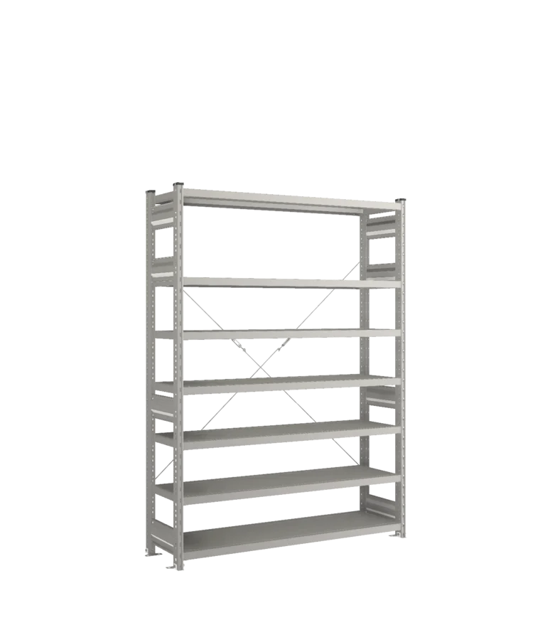 Стеллаж СТ-031-Цинк-1855-1300-400-7 полок-Без ребра жесткости