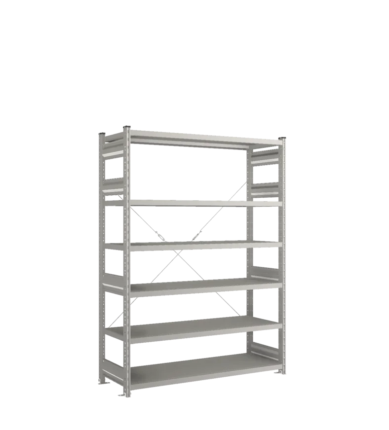 Стеллаж СТ-031-Цинк-1855-1300-500-6 полок-Без ребра жесткости