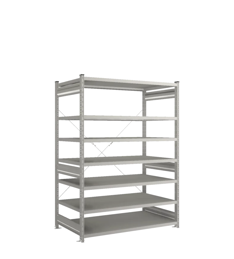 Стеллаж СТ-031-Цинк-1855-1300-800-7 полок-Без ребра жесткости