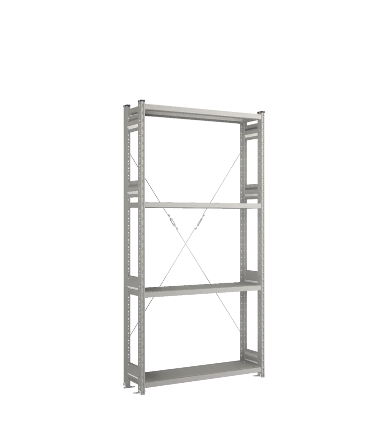 Стеллаж СТ-031-Цинк-2067-1000-300-4 полки-Без ребра жесткости