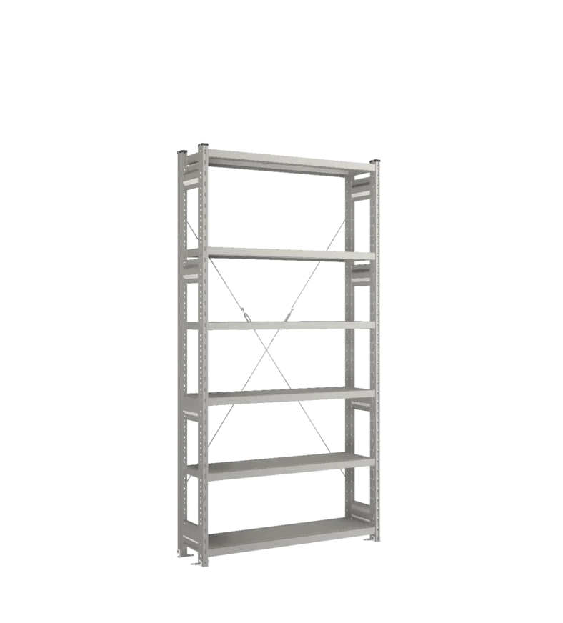 Стеллаж СТ-031-Цинк-2067-1000-300-6 полок-Без ребра жесткости
