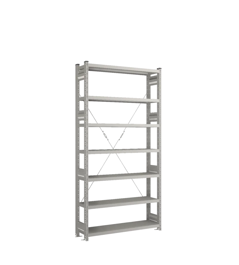 Стеллаж СТ-031-Цинк-2067-1000-300-7 полок-Без ребра жесткости
