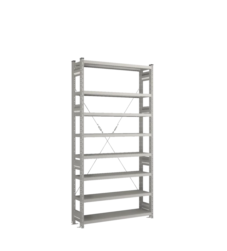 Стеллаж СТ-031-Цинк-2067-1000-300-8 полок-Без ребра жесткости