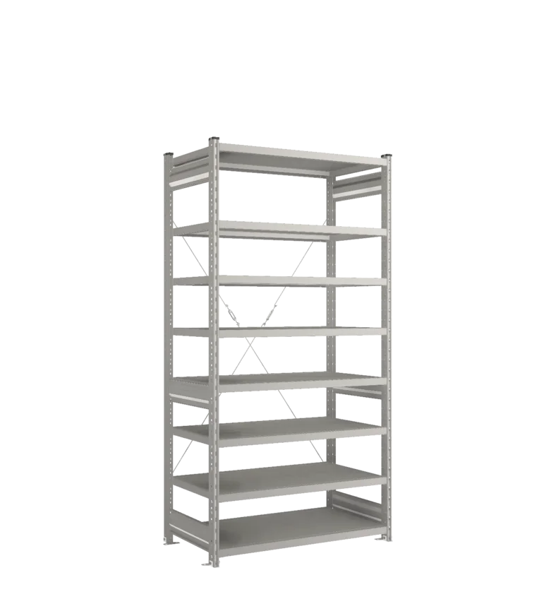 Стеллаж СТ-031-Цинк-2067-1000-600-8 полок-Без ребра жесткости