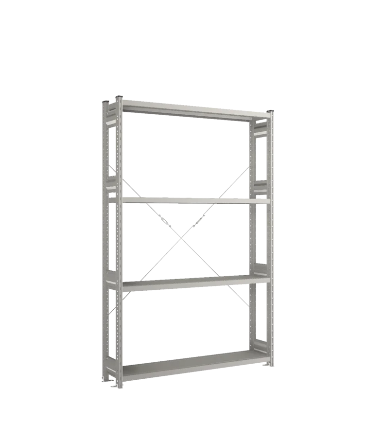 Стеллаж СТ-031-Цинк-2067-1300-300-4 полки-Без ребра жесткости
