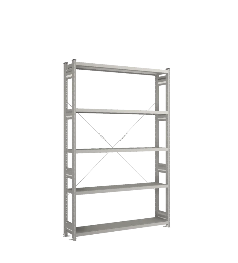 Стеллаж СТ-031-Цинк-2067-1300-300-5 полок-Без ребра жесткости