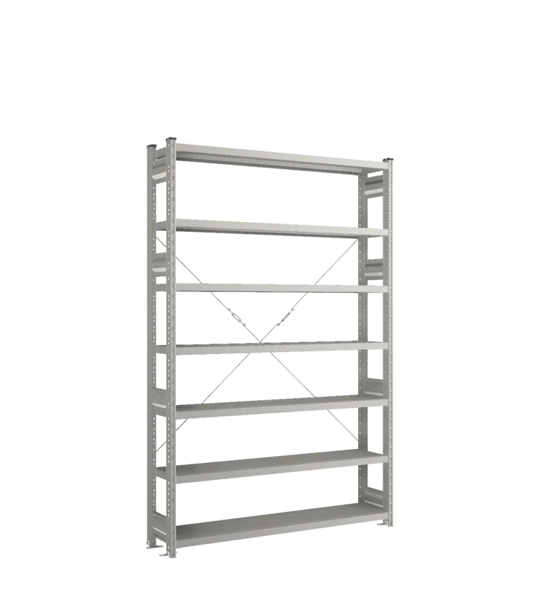 Стеллаж СТ-031-Цинк-2067-1300-300-7 полок-Без ребра жесткости