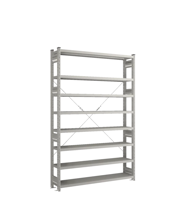 Стеллаж СТ-031-Цинк-2067-1300-300-8 полок-Без ребра жесткости