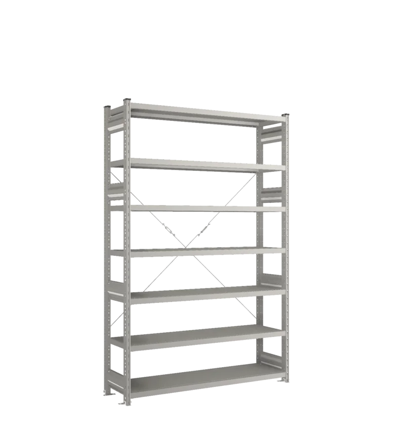 Стеллаж СТ-031-Цинк-2067-1300-400-7 полок-Без ребра жесткости