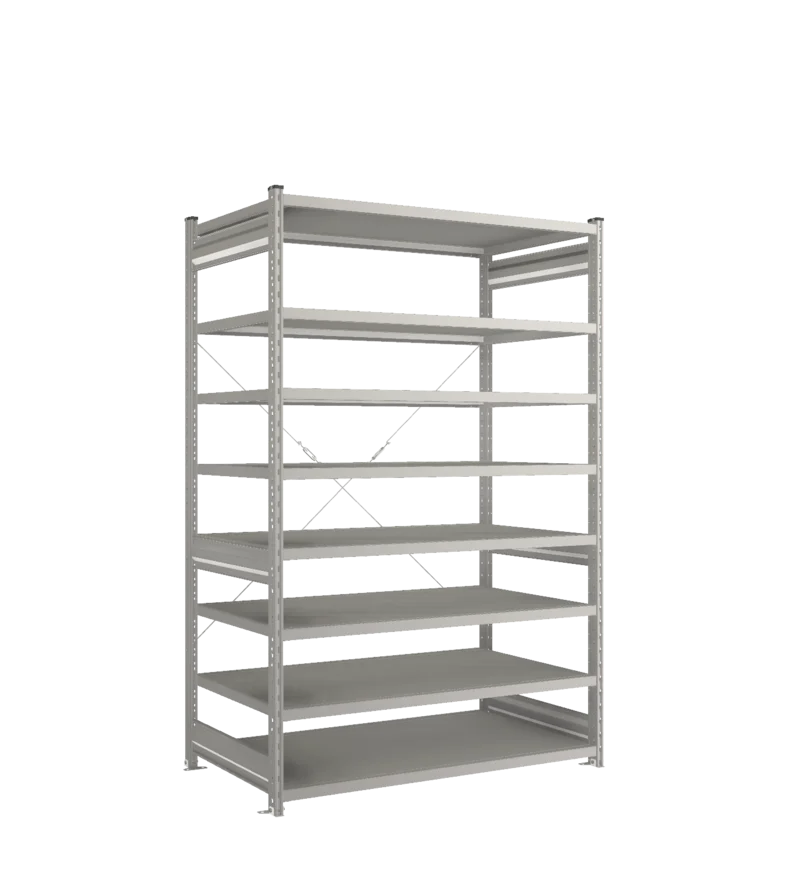 Стеллаж СТ-031-Цинк-2067-1300-800-8 полок-Без ребра жесткости