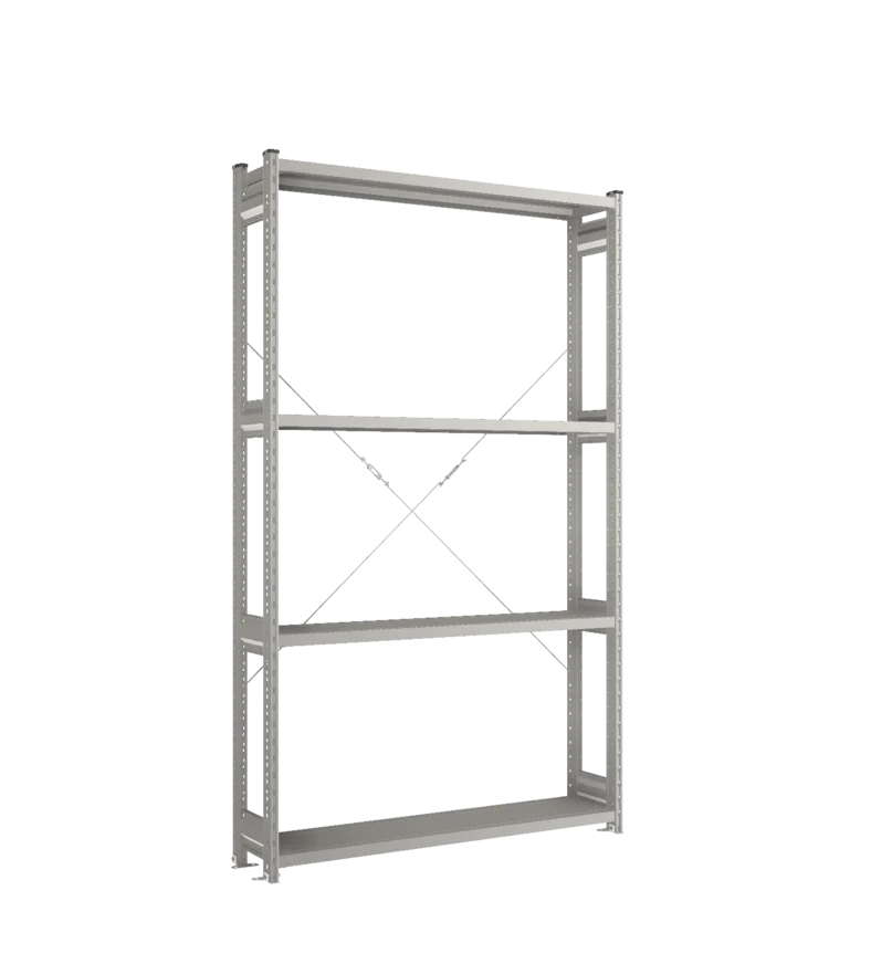 Стеллаж СТ-031-Цинк-2279-1300-300-4 полки-Без ребра жесткости