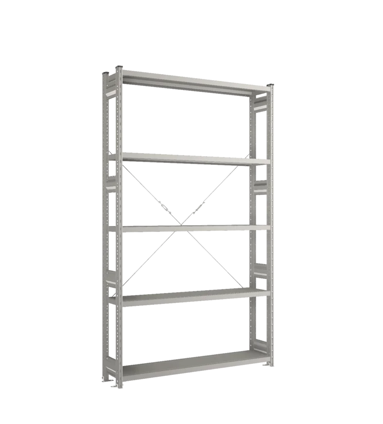 Стеллаж СТ-031-Цинк-2279-1300-300-5 полок-Без ребра жесткости