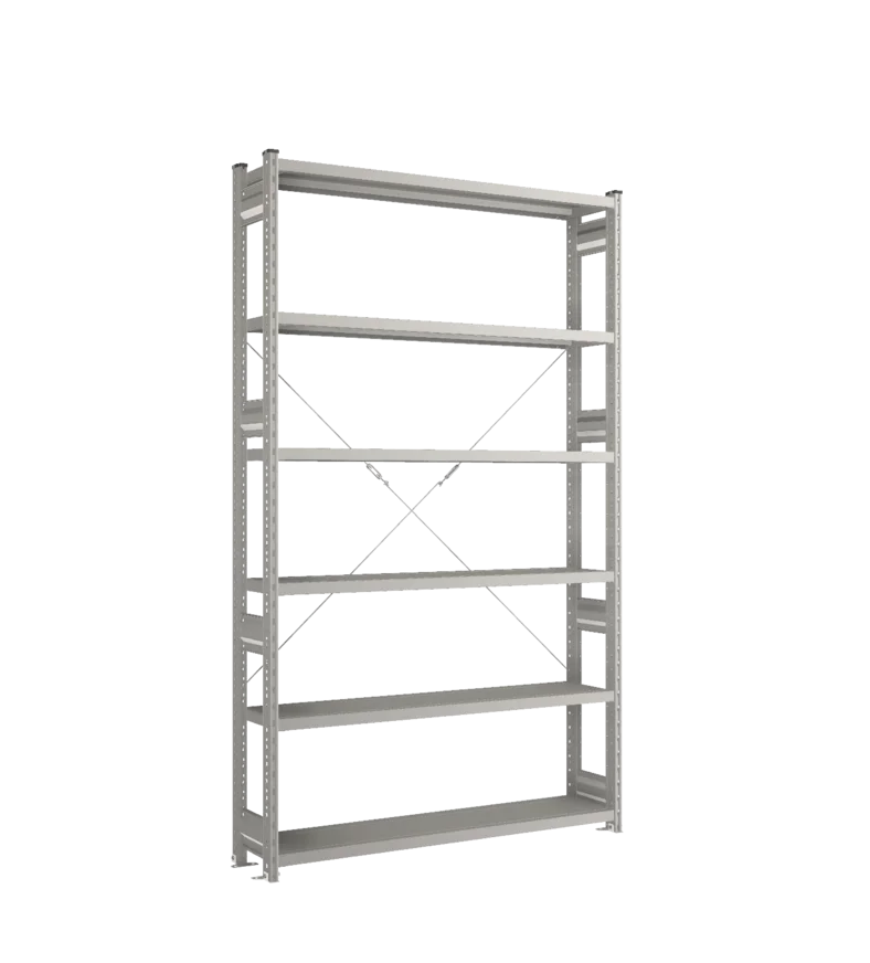 Стеллаж СТ-031-Цинк-2279-1300-300-6 полок-Без ребра жесткости