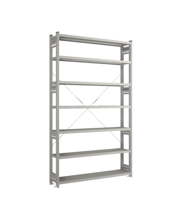 Стеллаж СТ-031-Цинк-2279-1300-300-7 полок-Без ребра жесткости