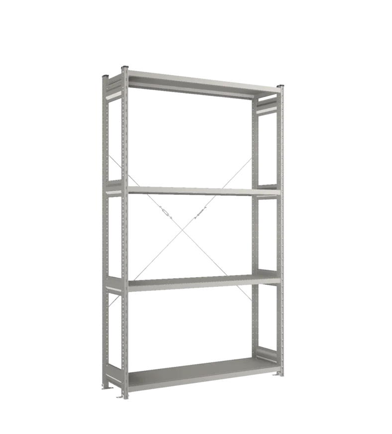 Стеллаж СТ-031-Цинк-2279-1300-400-4 полки-Без ребра жесткости