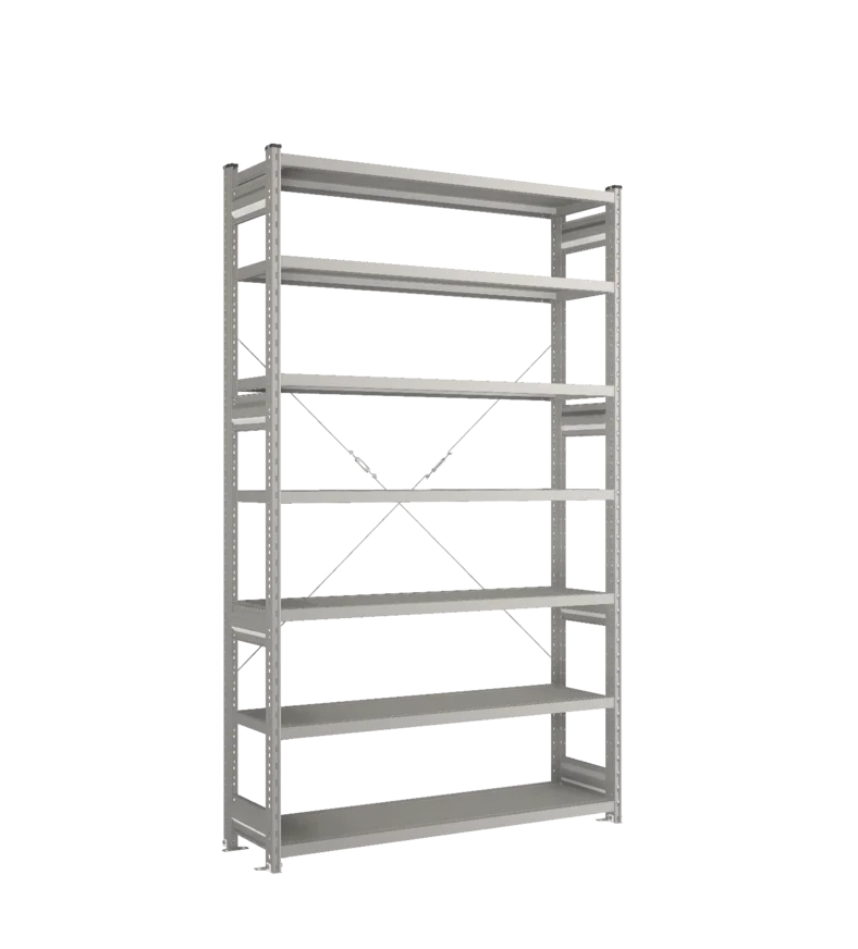Стеллаж СТ-031-Цинк-2279-1300-400-7 полок-Без ребра жесткости
