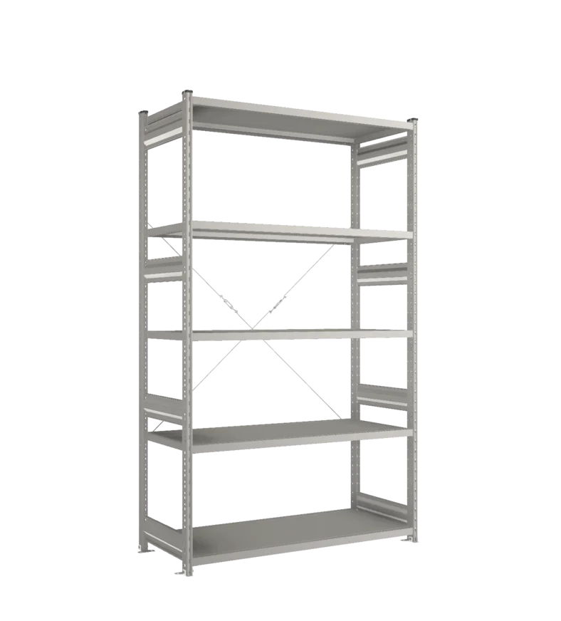 Стеллаж СТ-031-Цинк-2279-1300-600-5 полок-Без ребра жесткости