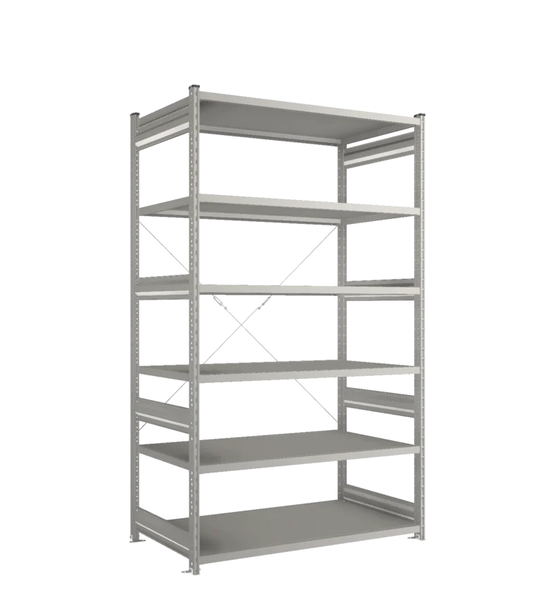 Стеллаж СТ-031-Цинк-2279-1300-800-6 полок-Без ребра жесткости