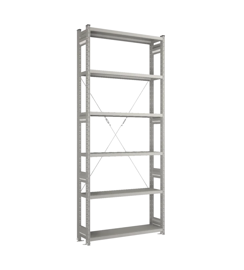 Стеллаж СТ-031-Цинк-2491-1000-300-6 полок-Без ребра жесткости