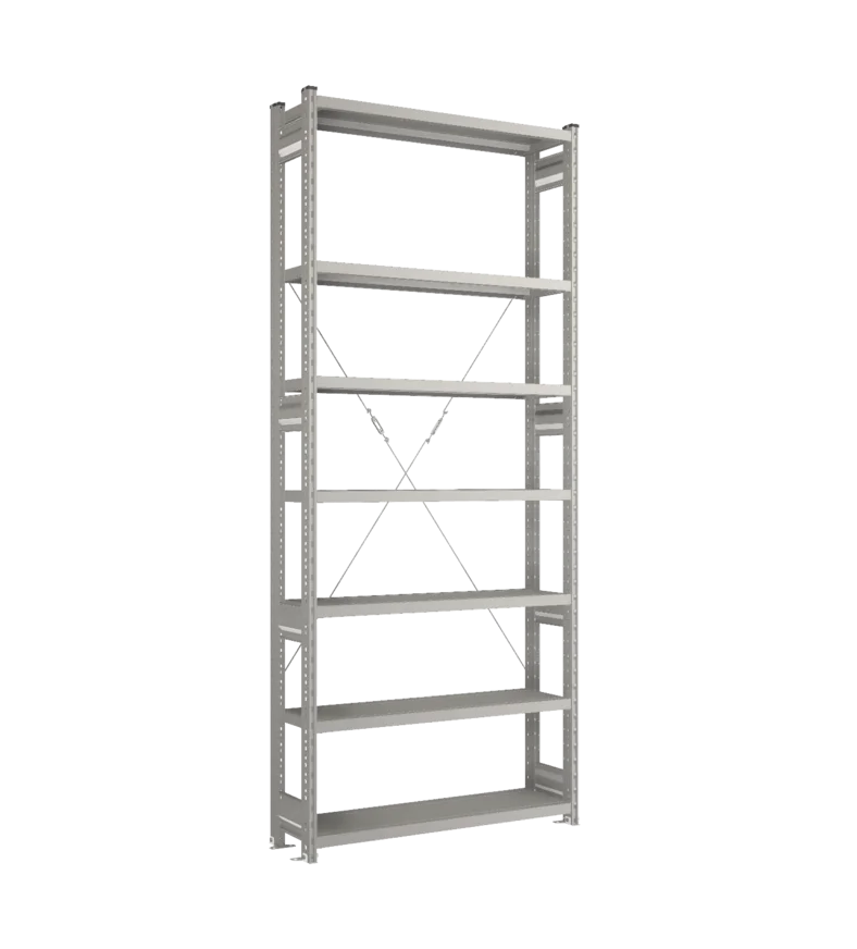 Стеллаж СТ-031-Цинк-2491-1000-300-7 полок-Без ребра жесткости