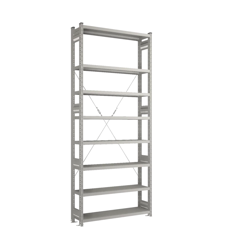 Стеллаж СТ-031-Цинк-2491-1000-300-8 полок-Без ребра жесткости