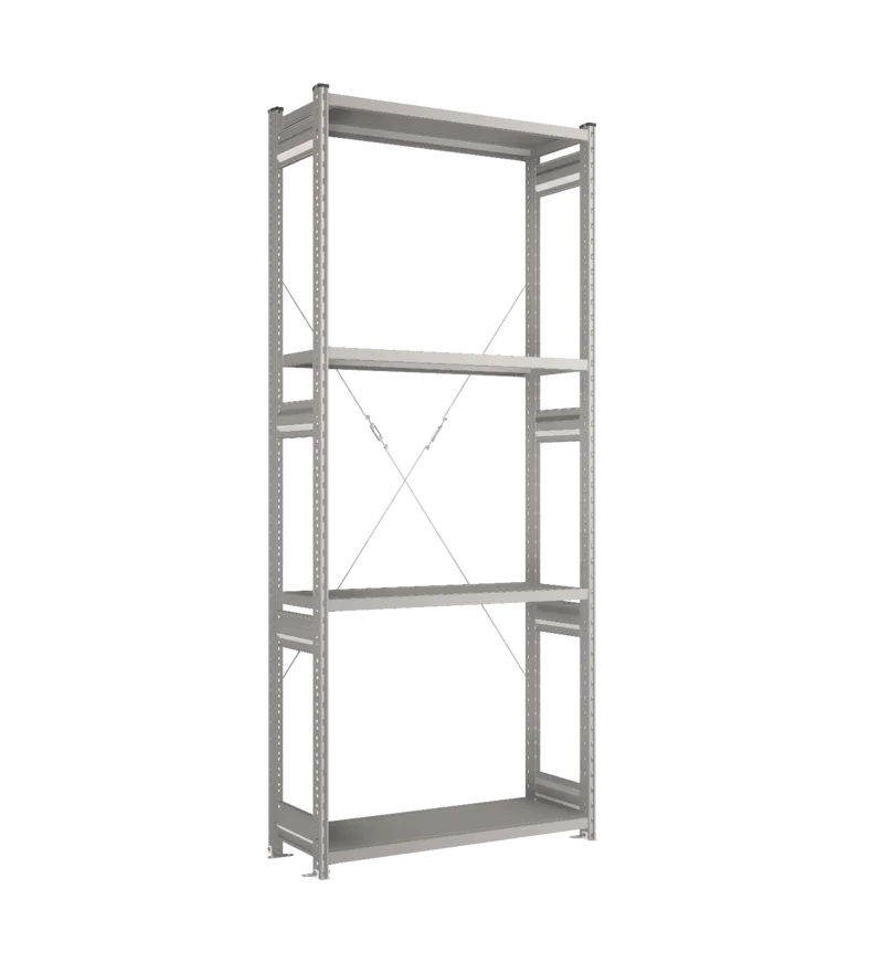 Стеллаж СТ-031-Цинк-2491-1000-400-4 полки-Без ребра жесткости