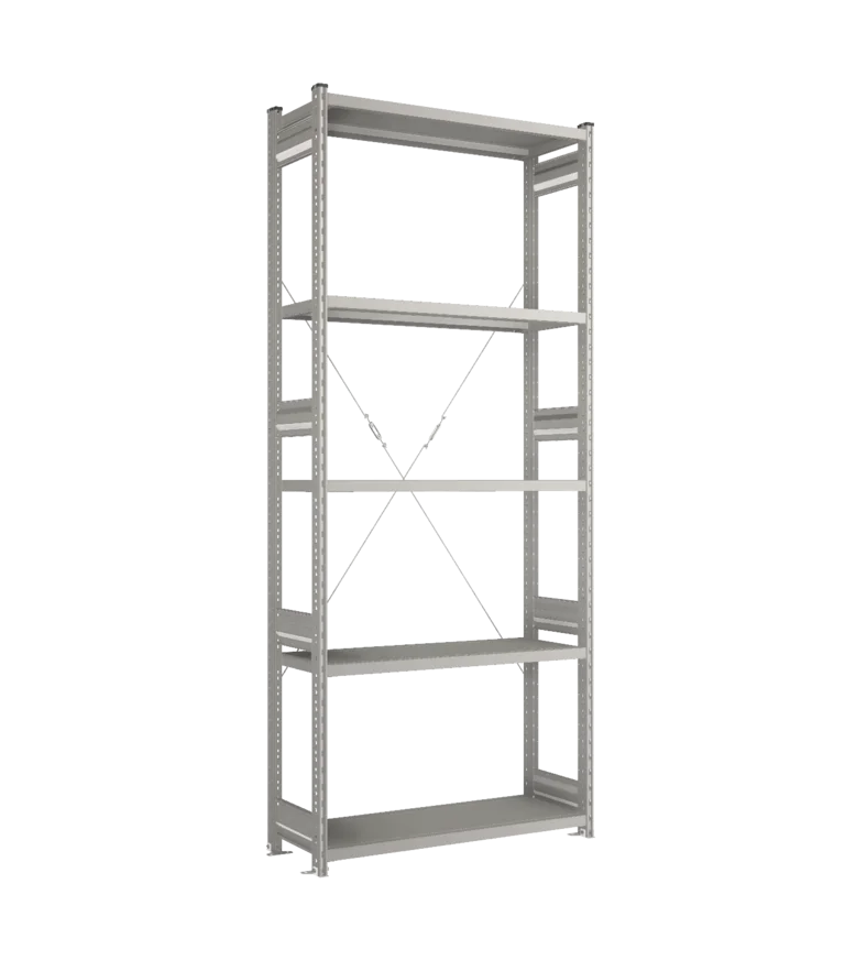 Стеллаж СТ-031-Цинк-2491-1000-400-5 полок-Без ребра жесткости