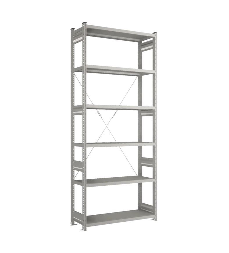 Стеллаж СТ-031-Цинк-2491-1000-400-6 полок-Без ребра жесткости