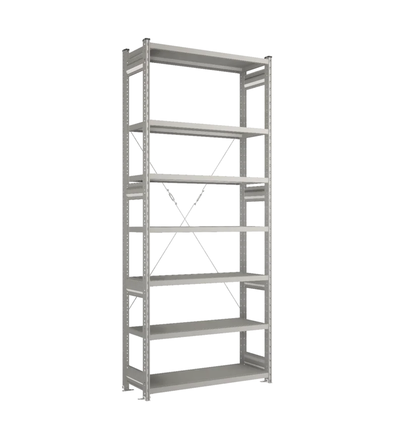 Стеллаж СТ-031-Цинк-2491-1000-400-7 полок-Без ребра жесткости